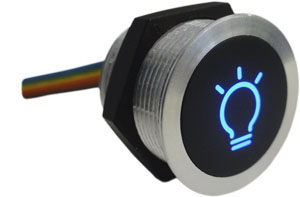 Bouton-poussoir/interrupteur capacitif à LED CS25